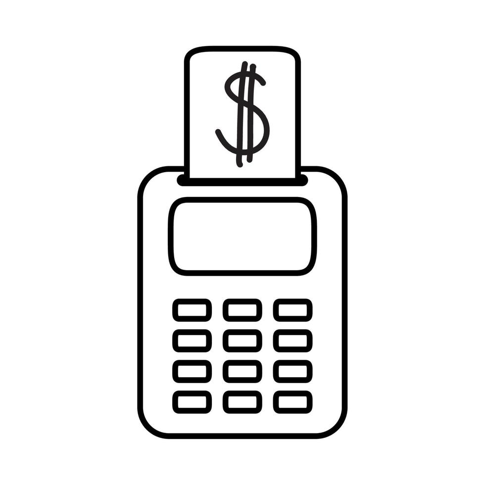 icono de estilo de línea de comercio electrónico y marketing móvil de pago de terminal pos vector