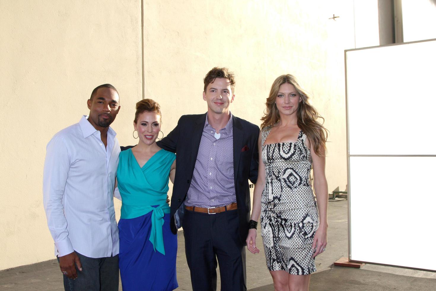 LOS ANGELES - MAY 20 - Jason George, Alyssa Milano, Erik Stocklin, Jes Macallan arrives at the ABC  Disney International Upfronts at Walt Disney Studios Lot on May 20, 2012 in Burbank, CA photo