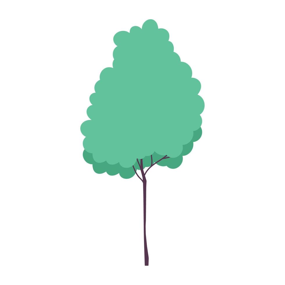 árbol vegetación follaje bosque aislado icono diseño blanco fondo vector