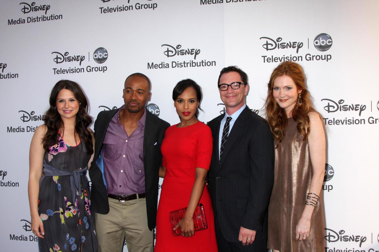 LOS ANGELES - MAY 20 - Katie Lowes, Columbus Short, Kerry Washington, Joshua Malina, Darby Stanchfield arrives at the ABC  Disney International Upfronts at Walt Disney Studios Lot on May 20, 2012 in Burbank, CA photo