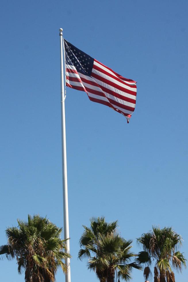 LOS ANGELES - APR 26 - American Flag on Catalina Island at Catalina Film Festival on August 26, 2014 in Avalon, Catalina Island, CA photo
