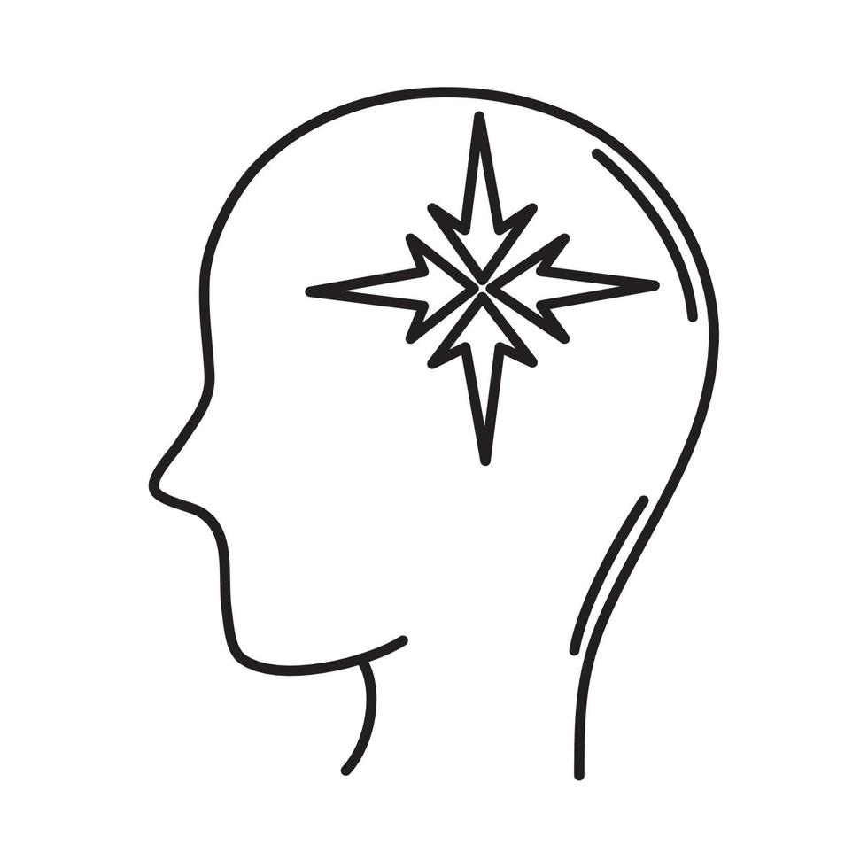 alzheimer disease, male profile silhouette intellectual decline, mental human ability line style icon vector