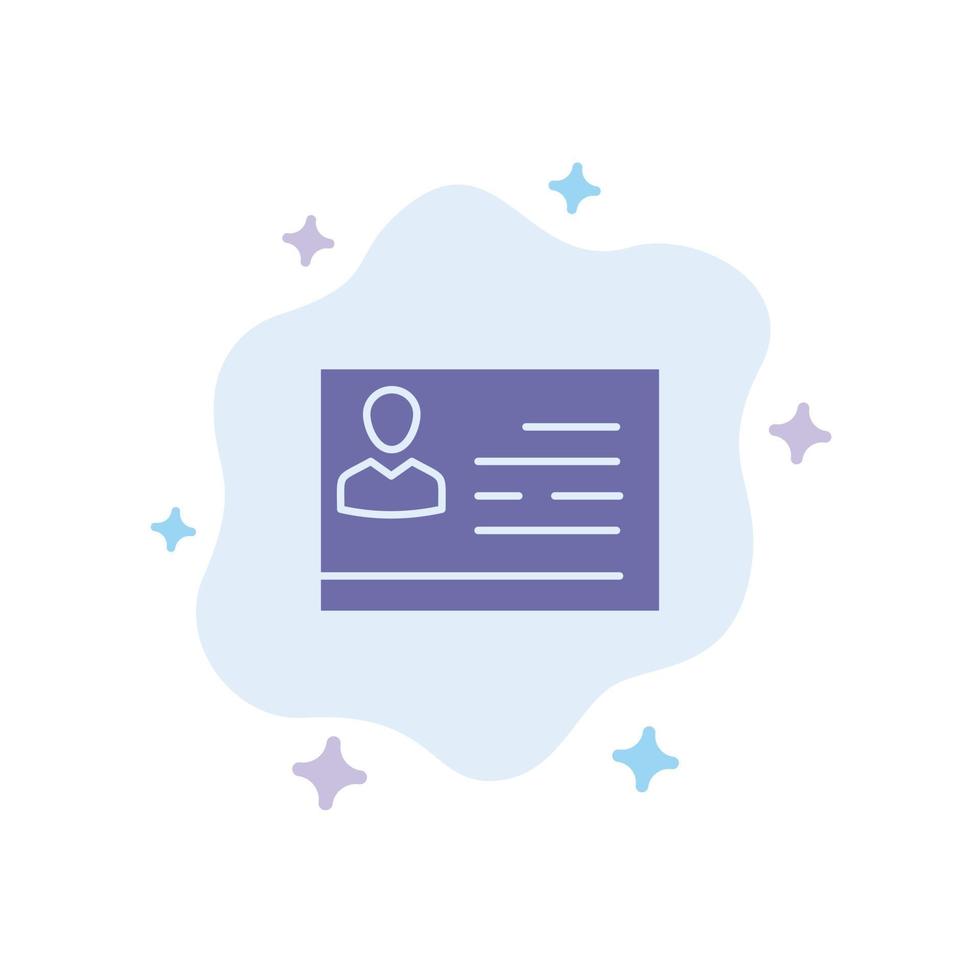 License To Work License Card Identity Card Id Blue Icon on Abstract Cloud Background vector