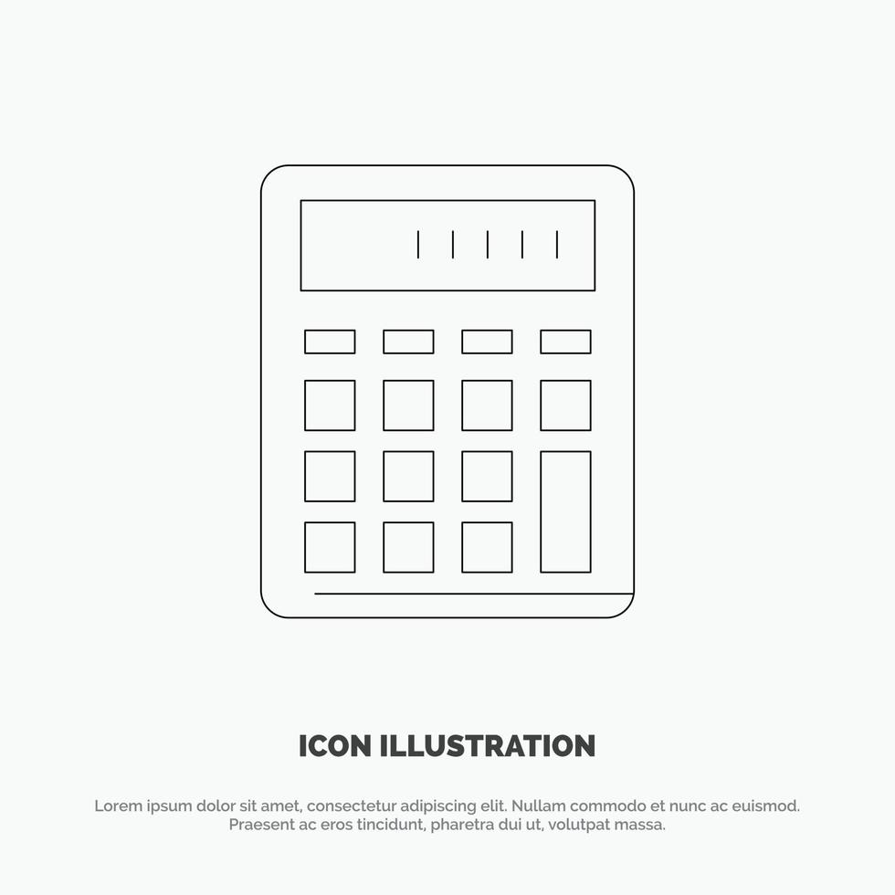 Calculator Accounting Business Calculate Financial Math Line Icon Vector