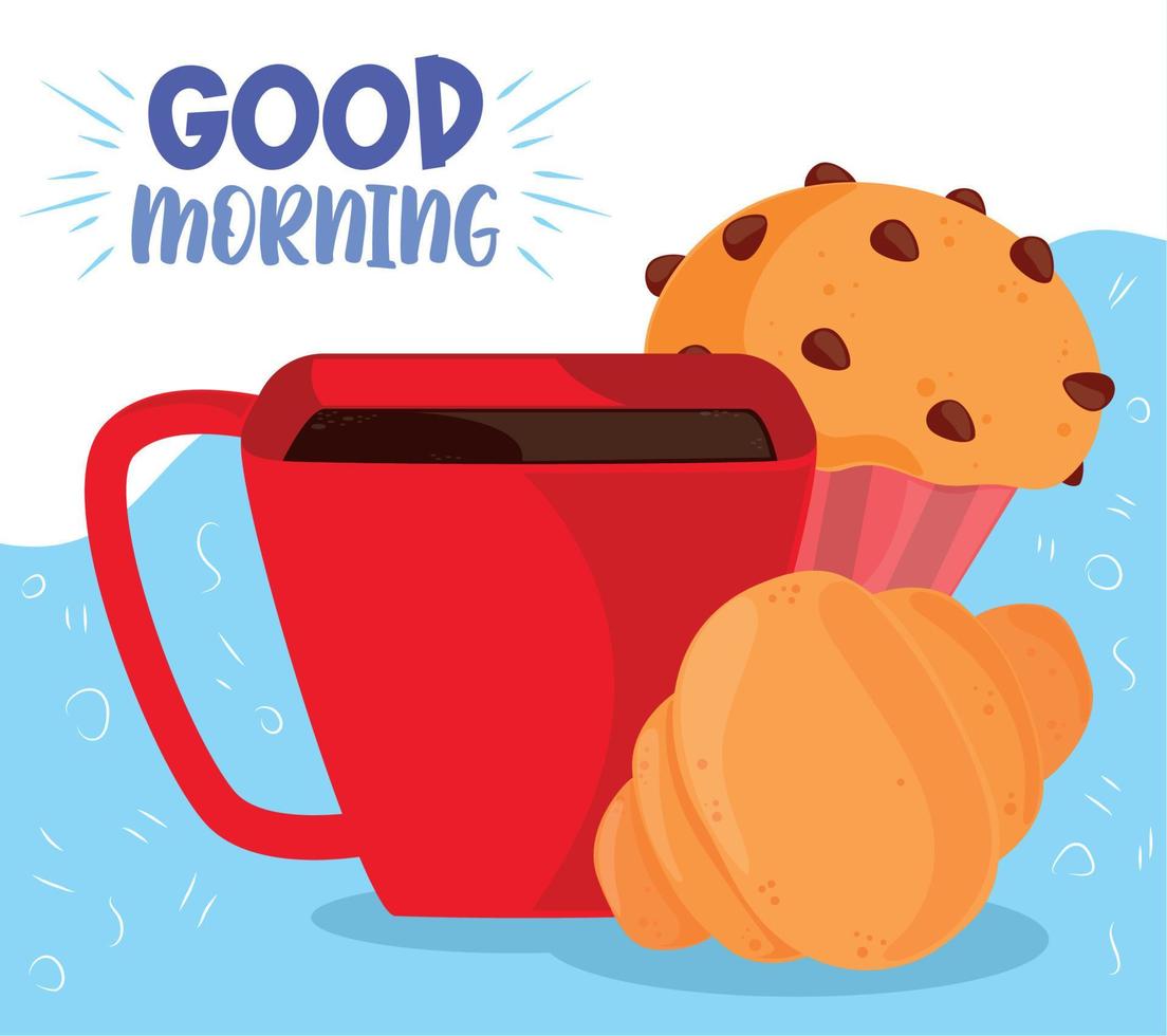 good morning greeting card vector