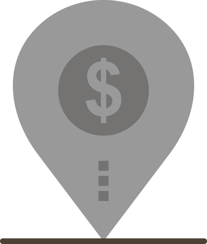 dólar pin mapa ubicación banco negocio color plano icono vector icono banner plantilla