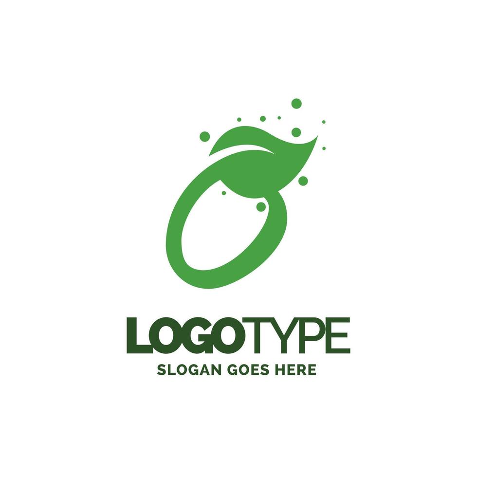 O logo with Leaf Element. vector