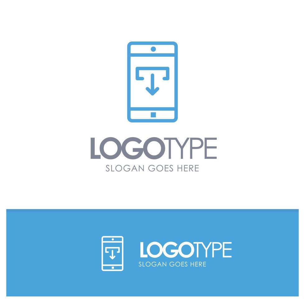 Application Data Download Mobile Mobile Application Blue Outline Logo Place for Tagline vector