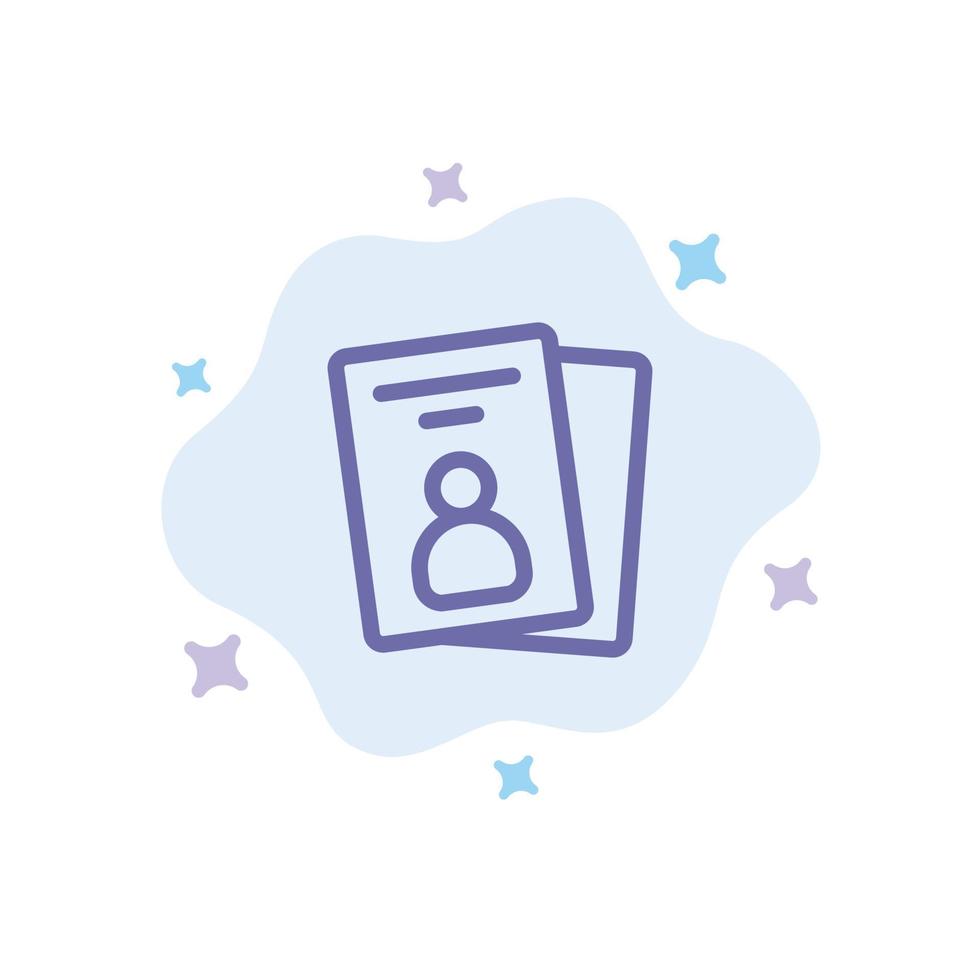 Id Card ID Card Pass Blue Icon on Abstract Cloud Background vector