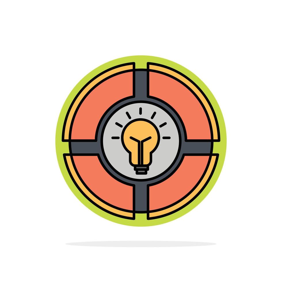 Bulb Pie Chat Light Idea Abstract Circle Background Flat color Icon vector