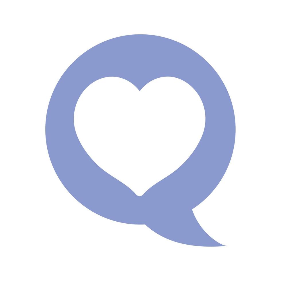 love heart romantic speech bubble isolated icon design white background vector