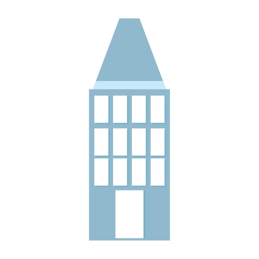 building facade tower commercial or residential isolated icon design white background vector