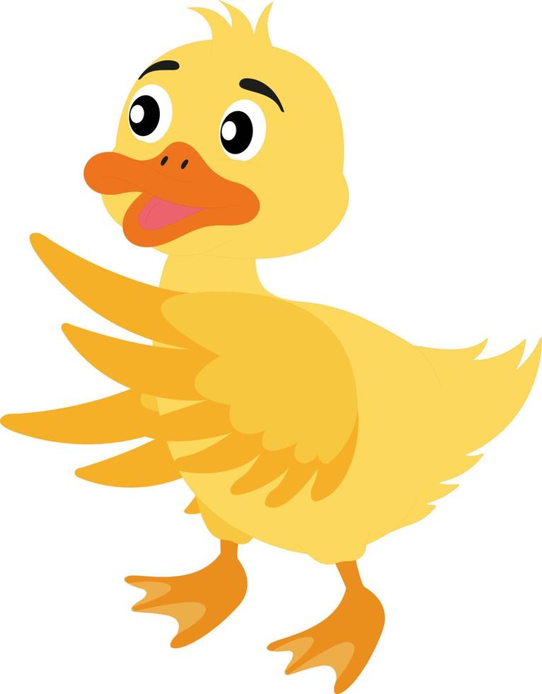 Cartoon Yellow Duck Vector