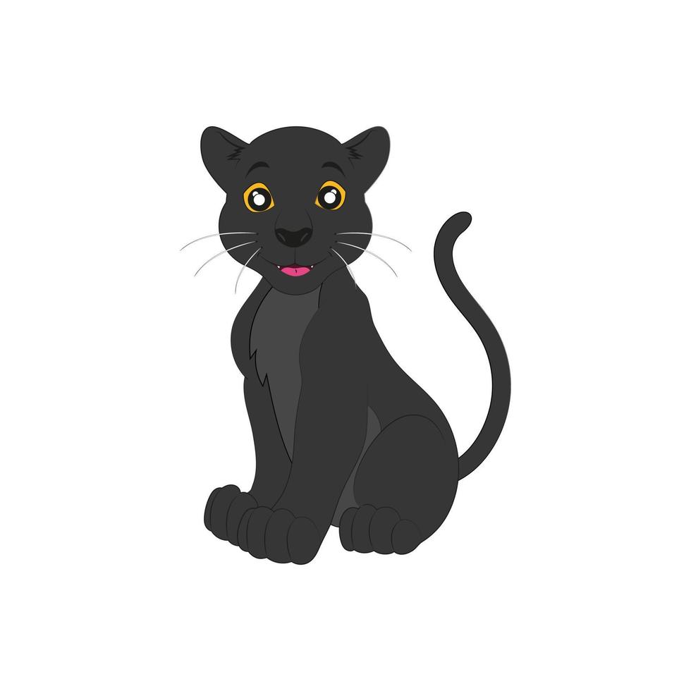 Vector Illustration of Black Panther. Cartoon Panther