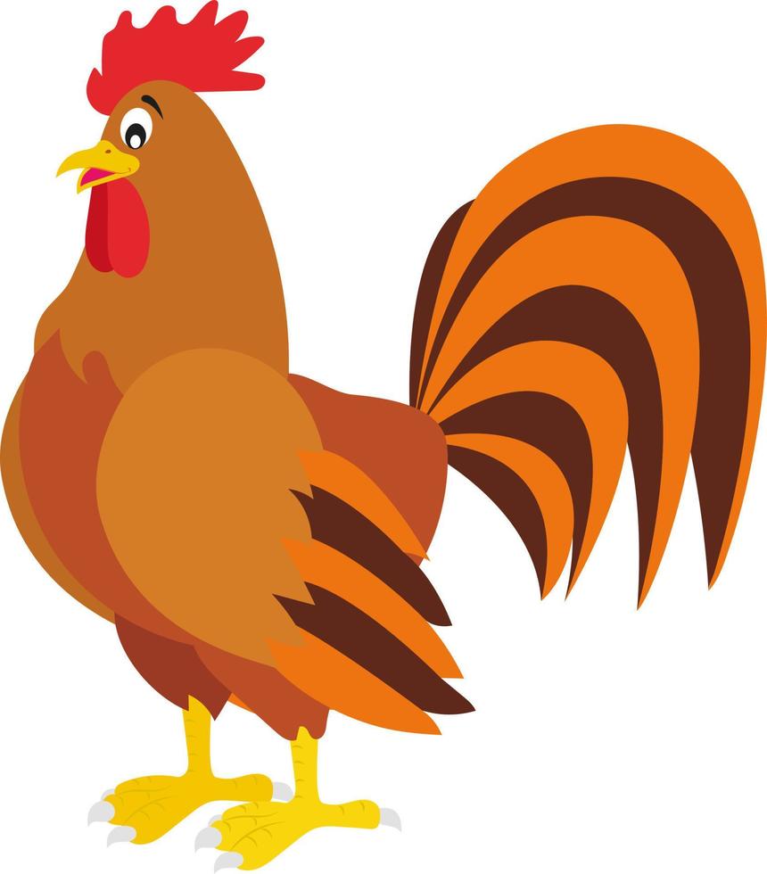 Cartoon Rooster. Vector Illustration of Rooster