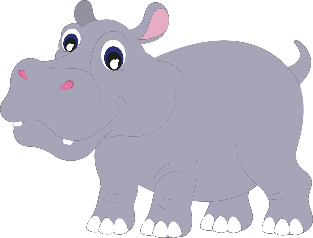 vector de personaje de dibujos animados de hipopótamo