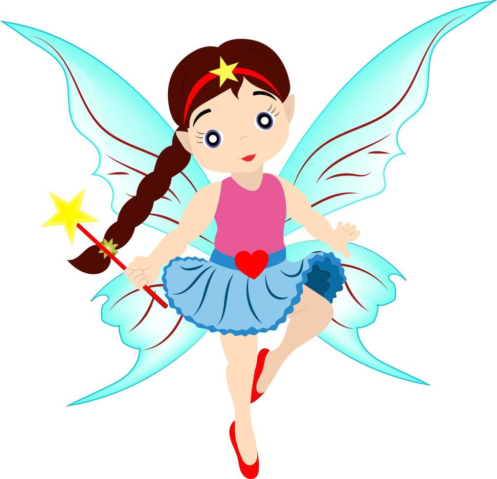 Cartoon cute Fairy isolated on white background vector