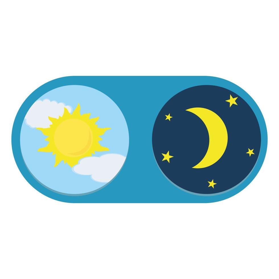 Turn on - off button. Day and night vector