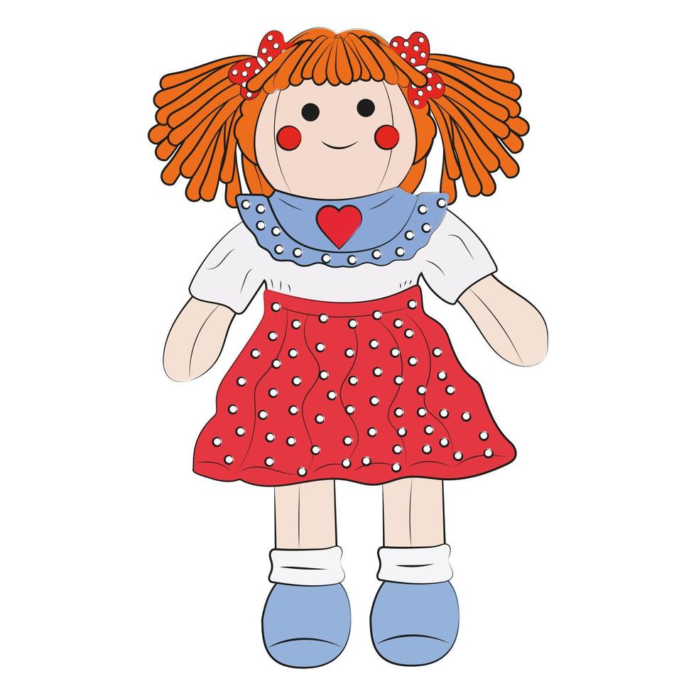 Toy Doll. Cartoon Toy Dolly Vector