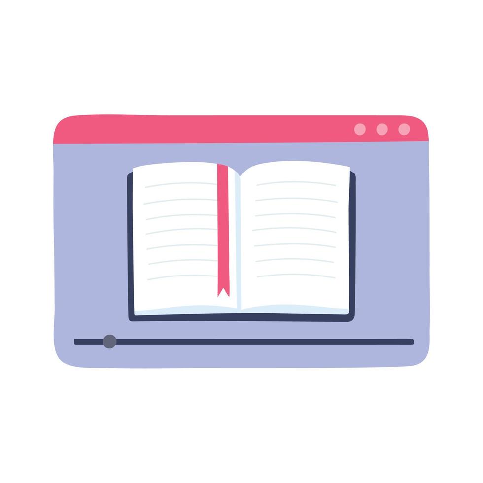 online training, reading ebook website, education and courses learning digital vector