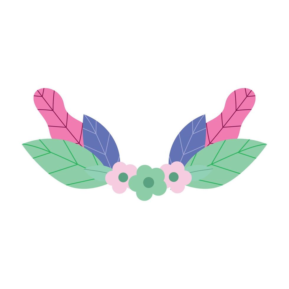 flowers leaves foliage nature isolated icon design white background vector