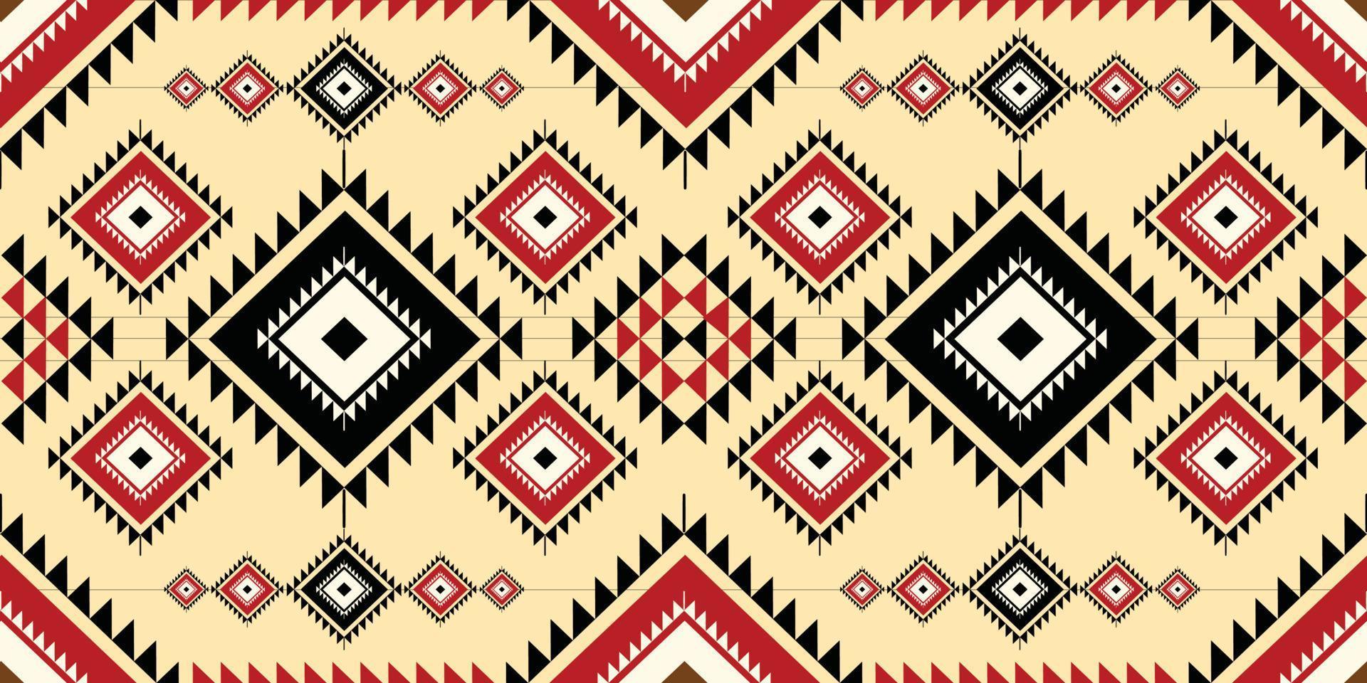 Ethnic geometric abstract seamless pattern. Native American Navajo, Aztec, mexican style designed for background, wallpaper, print, wrapping, sarong, tile. vector illustration. Embroidery tribal style