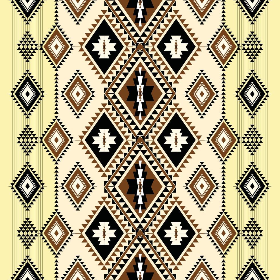 Ethnic geometric abstract seamless pattern. Native American Navajo, Aztec, mexican style designed for background, wallpaper, print, wrapping, sarong, tile. vector illustration. Embroidery tribal style