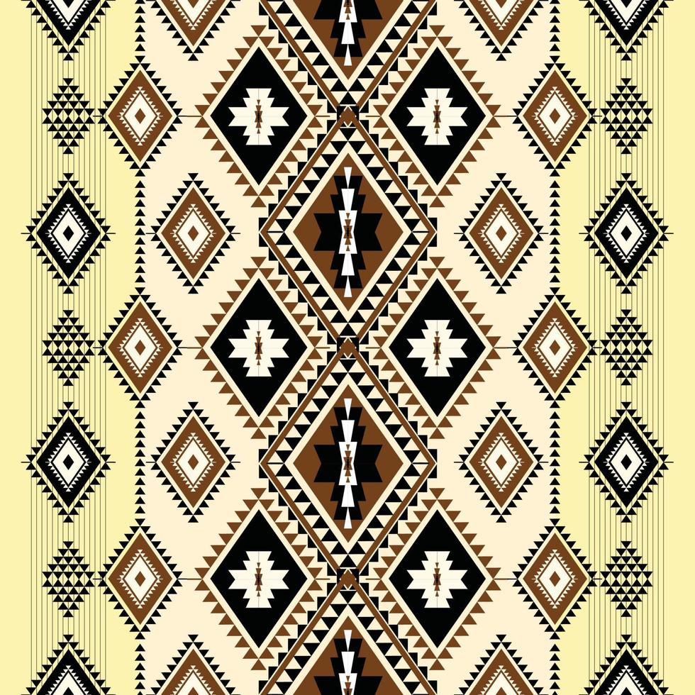 Ethnic geometric abstract seamless pattern. Native American Navajo, Aztec, mexican style designed for background, wallpaper, print, wrapping, sarong, tile. vector illustration. Embroidery tribal style