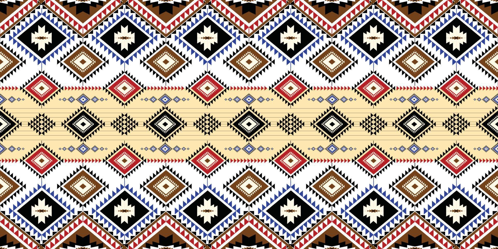 Colorful geometric ethnic pattern. Oriental, western, aztec, tribal traditional. seamless pattern. fabric, tile, background, carpet, wallpaper, clothing, sarong,wrapping, Batik, fabric,Vector pattern. vector