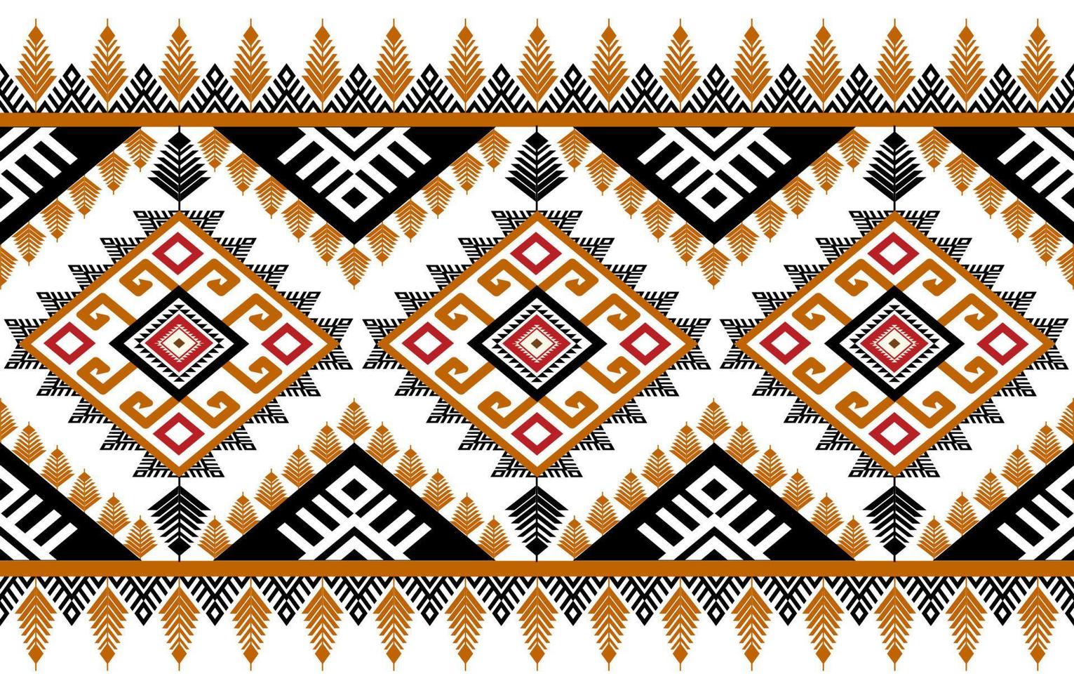 patrón étnico geométrico colorido. oriental, occidental, azteca, tribal tradicional. patrón sin costuras tela, azulejo, fondo, alfombra, papel pintado, ropa, sarong, envoltura, batik, tela, patrón vectorial. vector