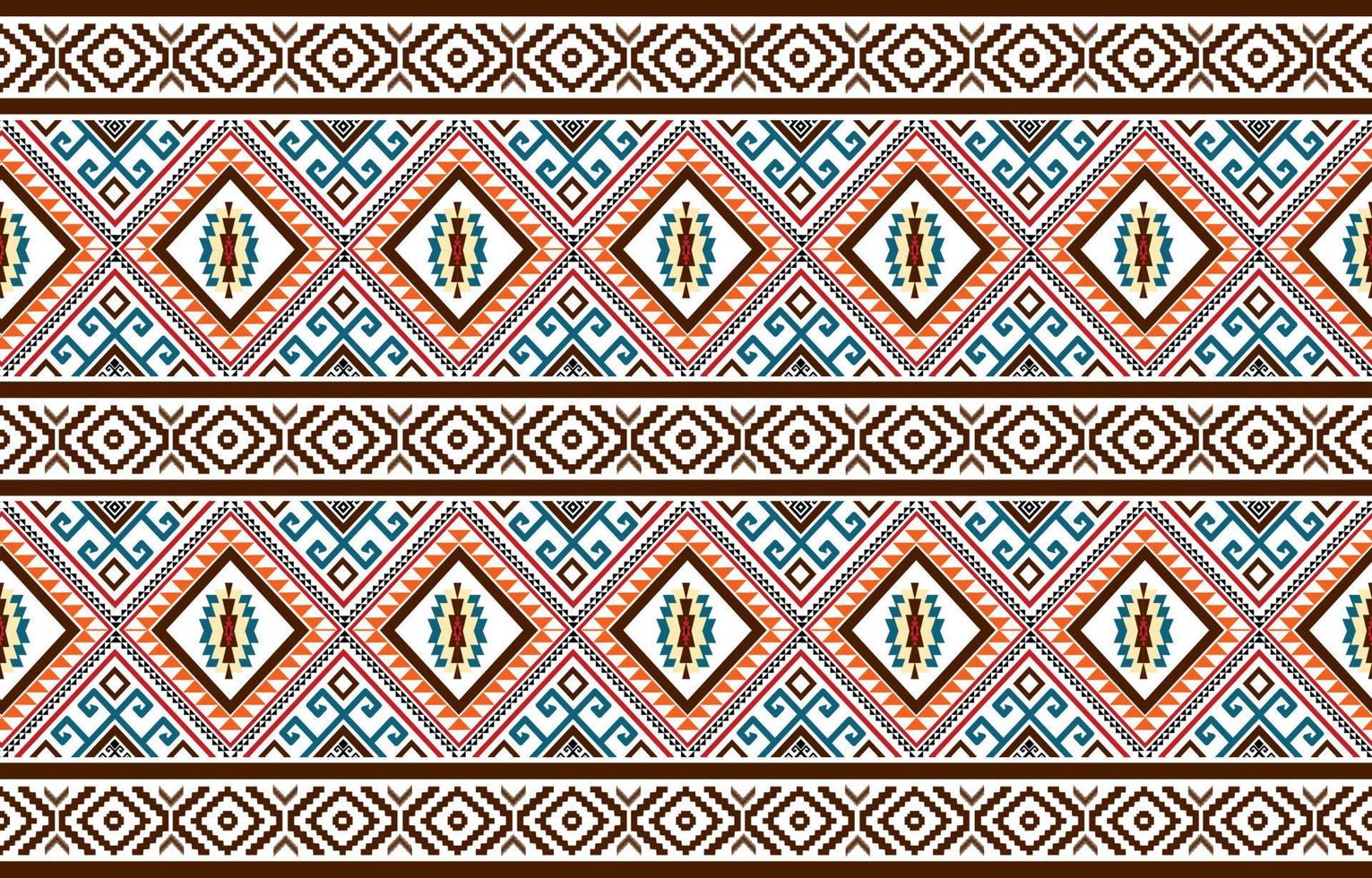 Ethnic geometric abstract seamless pattern. Native American Navajo, Aztec, mexican style designed for background, wallpaper, print, wrapping, sarong, tile. vector illustration. Embroidery tribal style