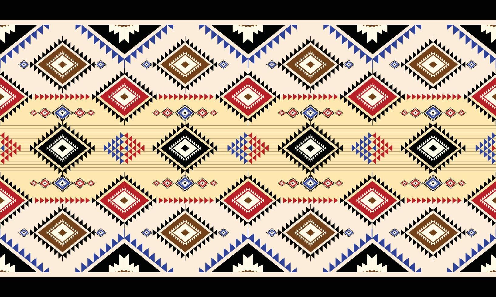 Ethnic geometric abstract seamless pattern. Native American Navajo, Aztec, mexican style designed for background, wallpaper, print, wrapping, sarong, tile. vector illustration. Embroidery tribal style
