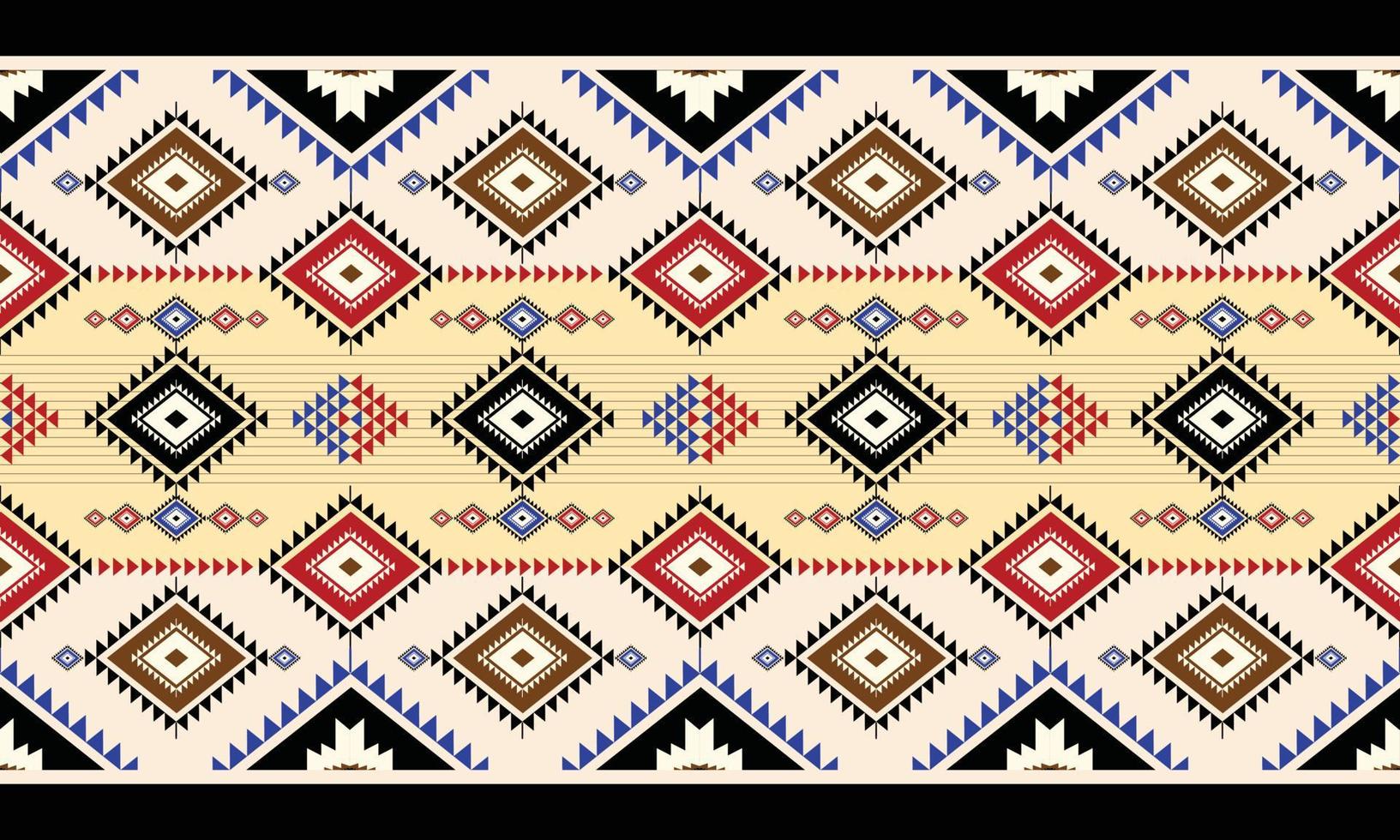 Ethnic geometric abstract seamless pattern. Native American Navajo, Aztec, mexican style designed for background, wallpaper, print, wrapping, sarong, tile. vector illustration. Embroidery tribal style