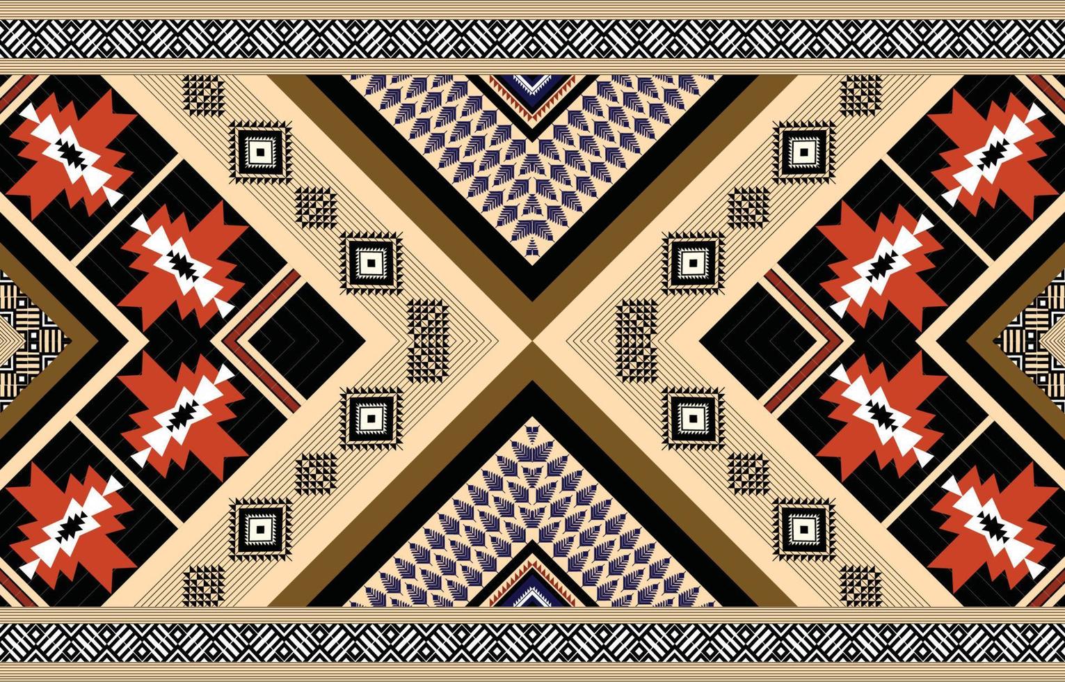 Colorful geometric ethnic pattern. Oriental, western, aztec, tribal traditional. seamless pattern. fabric, tile, background, carpet, wallpaper, clothing, sarong,wrapping, Batik, fabric,Vector pattern. vector