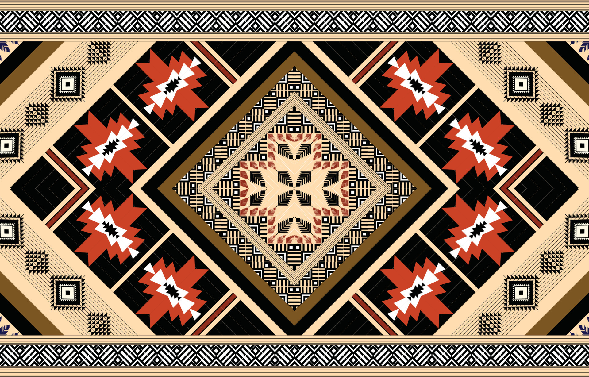 Colorful geometric ethnic pattern. Oriental, western, aztec, tribal