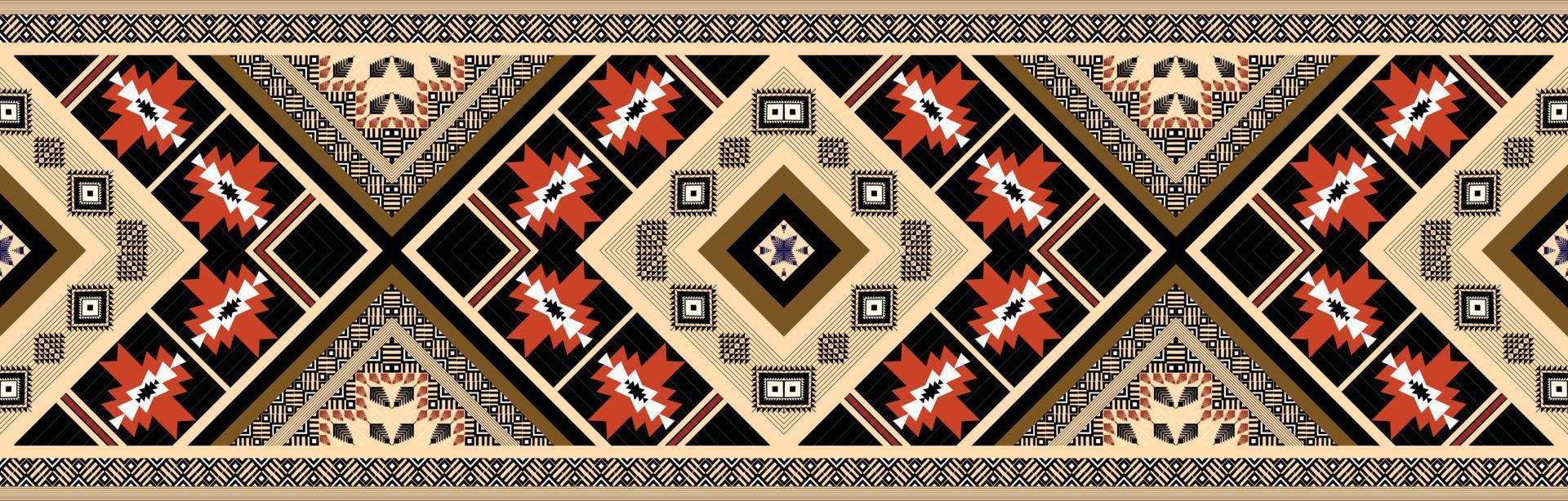 patrón étnico geométrico colorido. oriental, occidental, azteca, tribal tradicional. patrón sin costuras tela, azulejo, fondo, alfombra, papel pintado, ropa, sarong, envoltura, batik, tela, patrón vectorial. vector