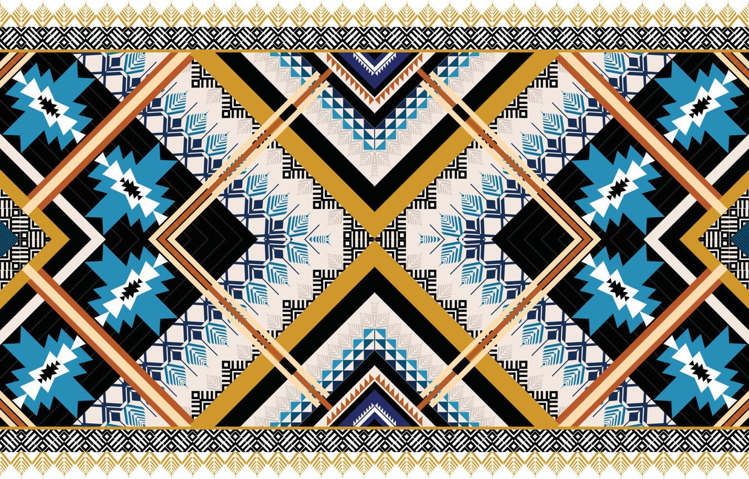 Colorful geometric ethnic pattern. Oriental, western, aztec, tribal traditional. seamless pattern. fabric, tile, background, carpet, wallpaper, clothing, sarong,wrapping, Batik, fabric,Vector pattern. vector