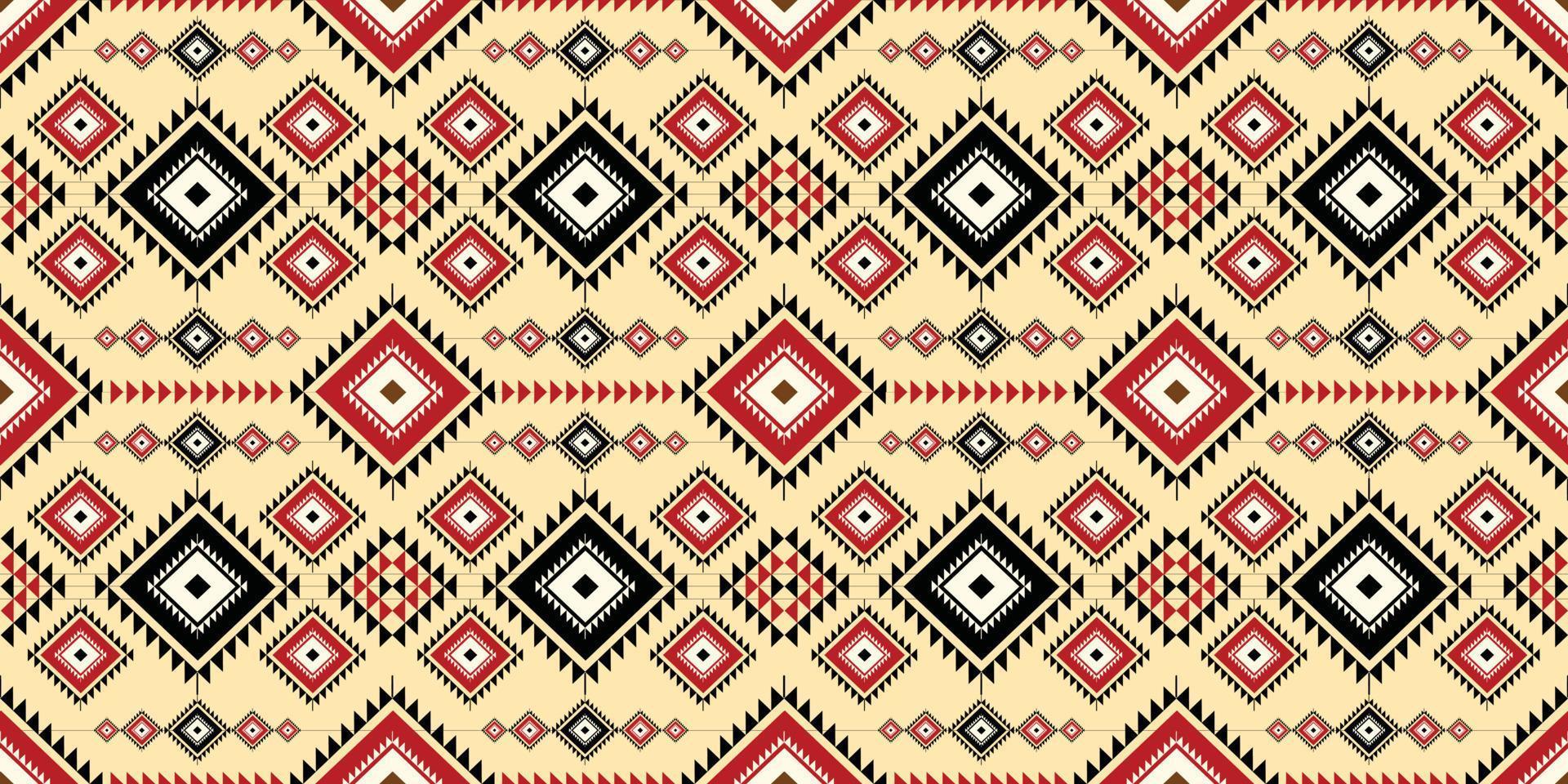 Ethnic geometric abstract seamless pattern. Native American Navajo, Aztec, mexican style designed for background, wallpaper, print, wrapping, sarong, tile. vector illustration. Embroidery tribal style