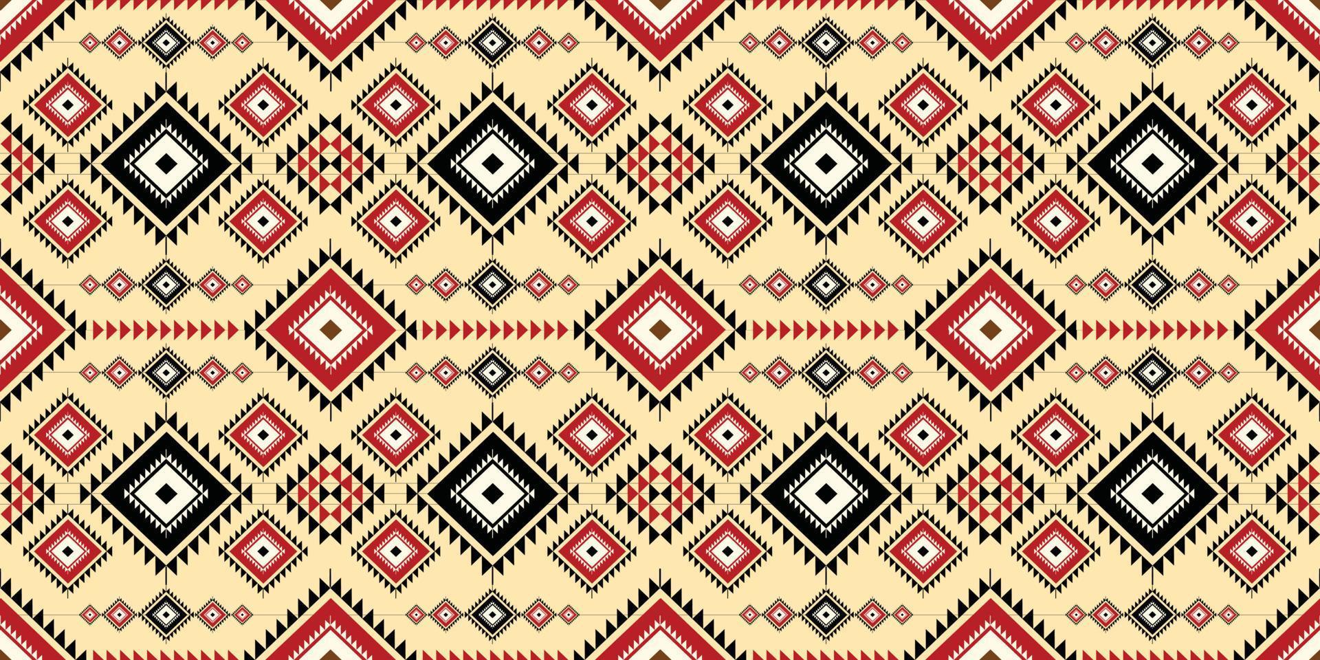 Ethnic geometric abstract seamless pattern. Native American Navajo, Aztec, mexican style designed for background, wallpaper, print, wrapping, sarong, tile. vector illustration. Embroidery tribal style