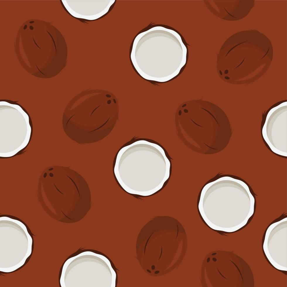 vector de fondo de patrón sin costuras de fruta de coco. seamless, patrón, con, guayaba, frutas, plano de fondo, vector