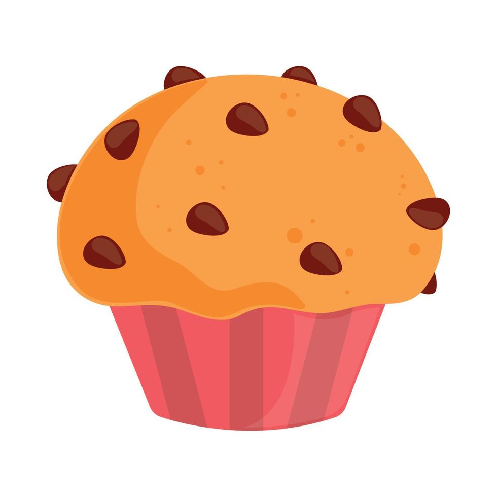 baked sweet cupcake vector