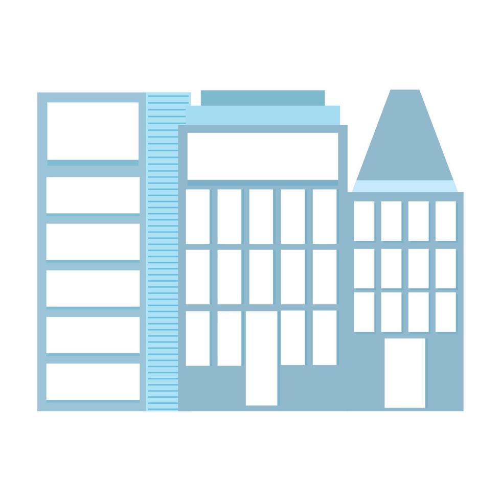 skyscrapers building urban city isolated icon design white background vector
