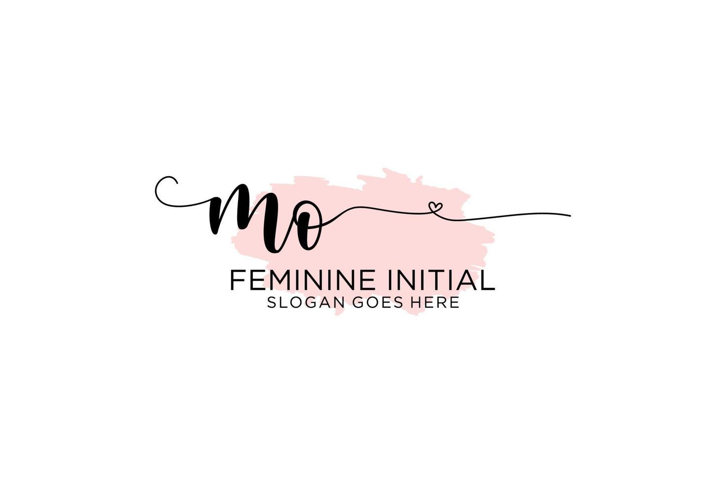 Initial MO beauty monogram and elegant logo design handwriting logo of initial signature, wedding, fashion, floral and botanical with creative template. vector