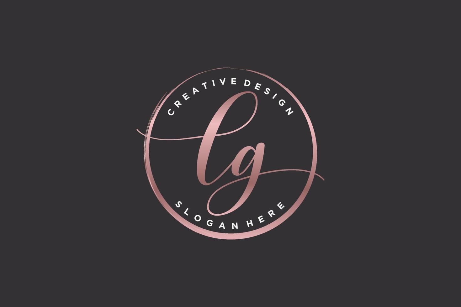 Initial LG handwriting logo with circle template vector signature, wedding, fashion, floral and botanical with creative template.