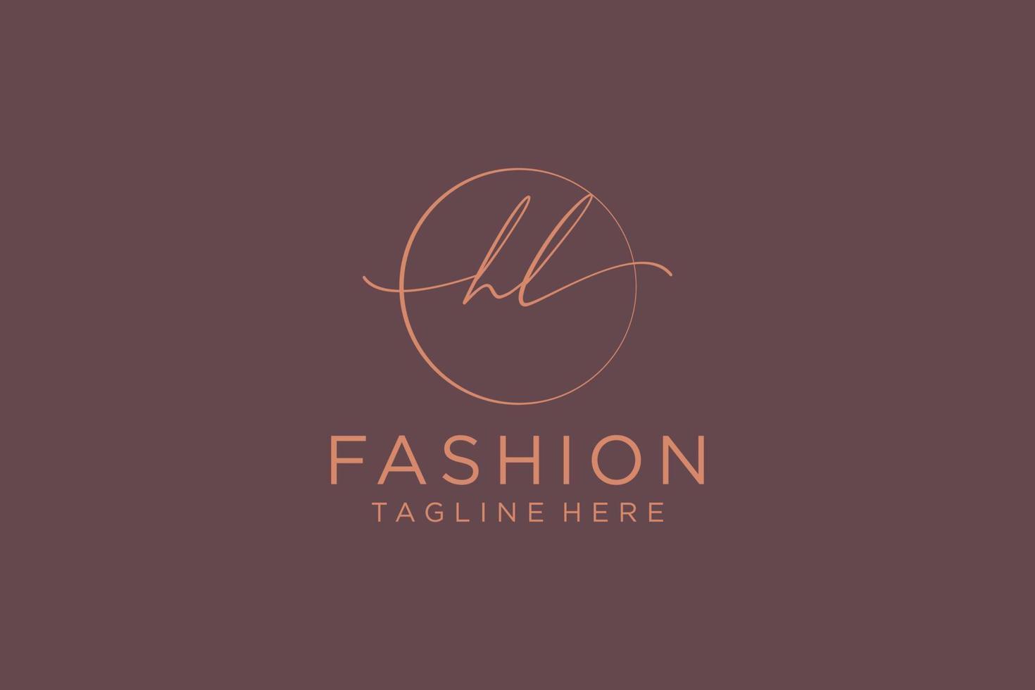 initial HK Feminine logo beauty monogram and elegant logo design, handwriting logo of initial signature, wedding, fashion, floral and botanical with creative template. vector