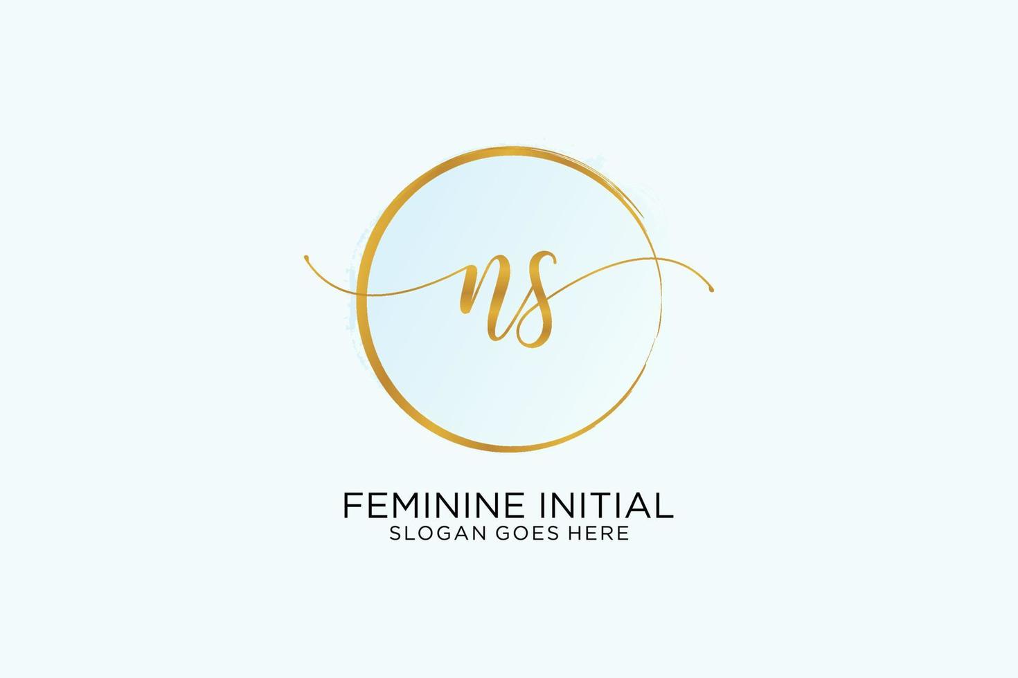 Initial NS handwriting logo with circle template vector signature, wedding, fashion, floral and botanical with creative template.