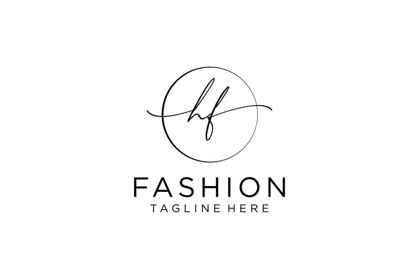 initial HF Feminine logo beauty monogram and elegant logo design, handwriting logo of initial signature, wedding, fashion, floral and botanical with creative template. vector