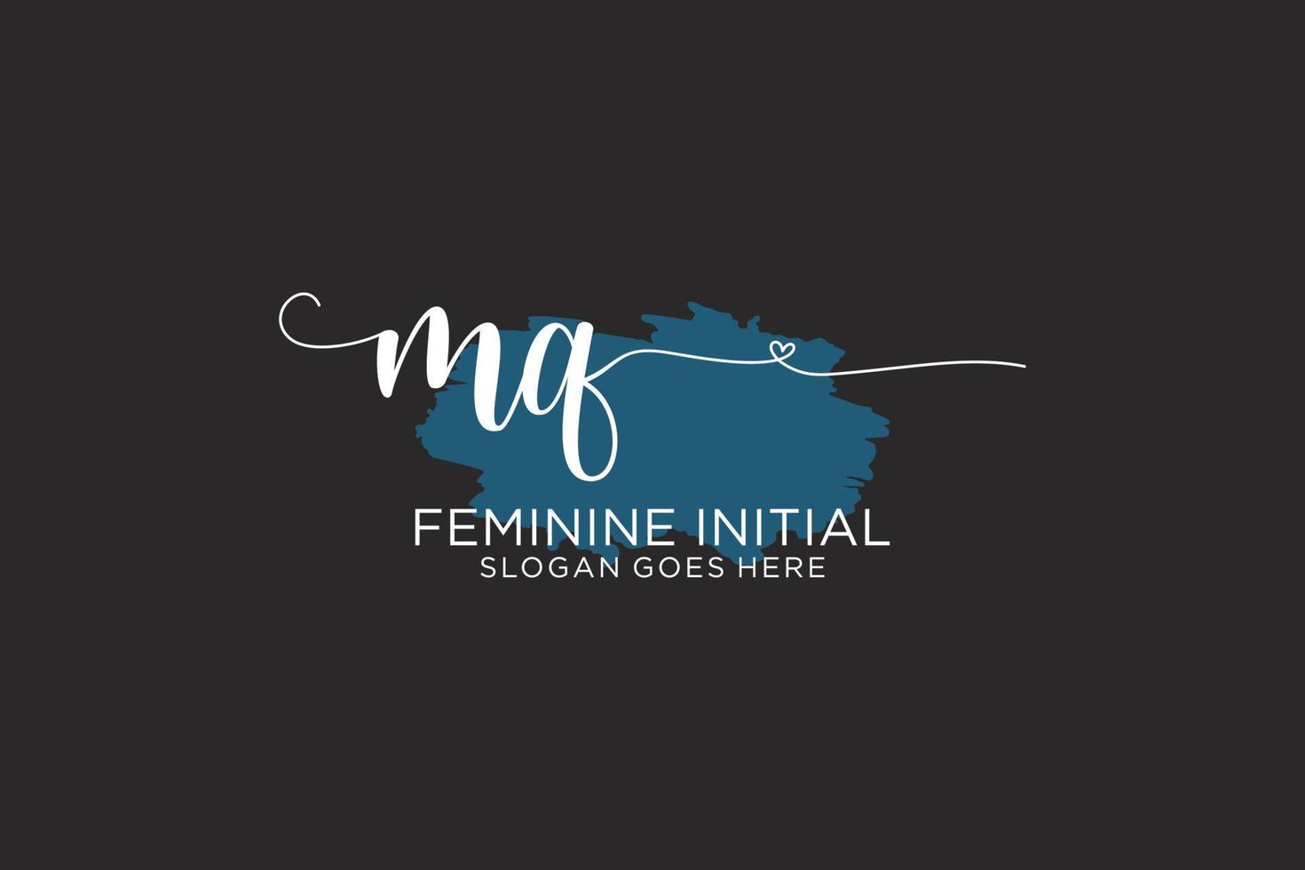 Initial MQ beauty monogram and elegant logo design handwriting logo of initial signature, wedding, fashion, floral and botanical with creative template. vector