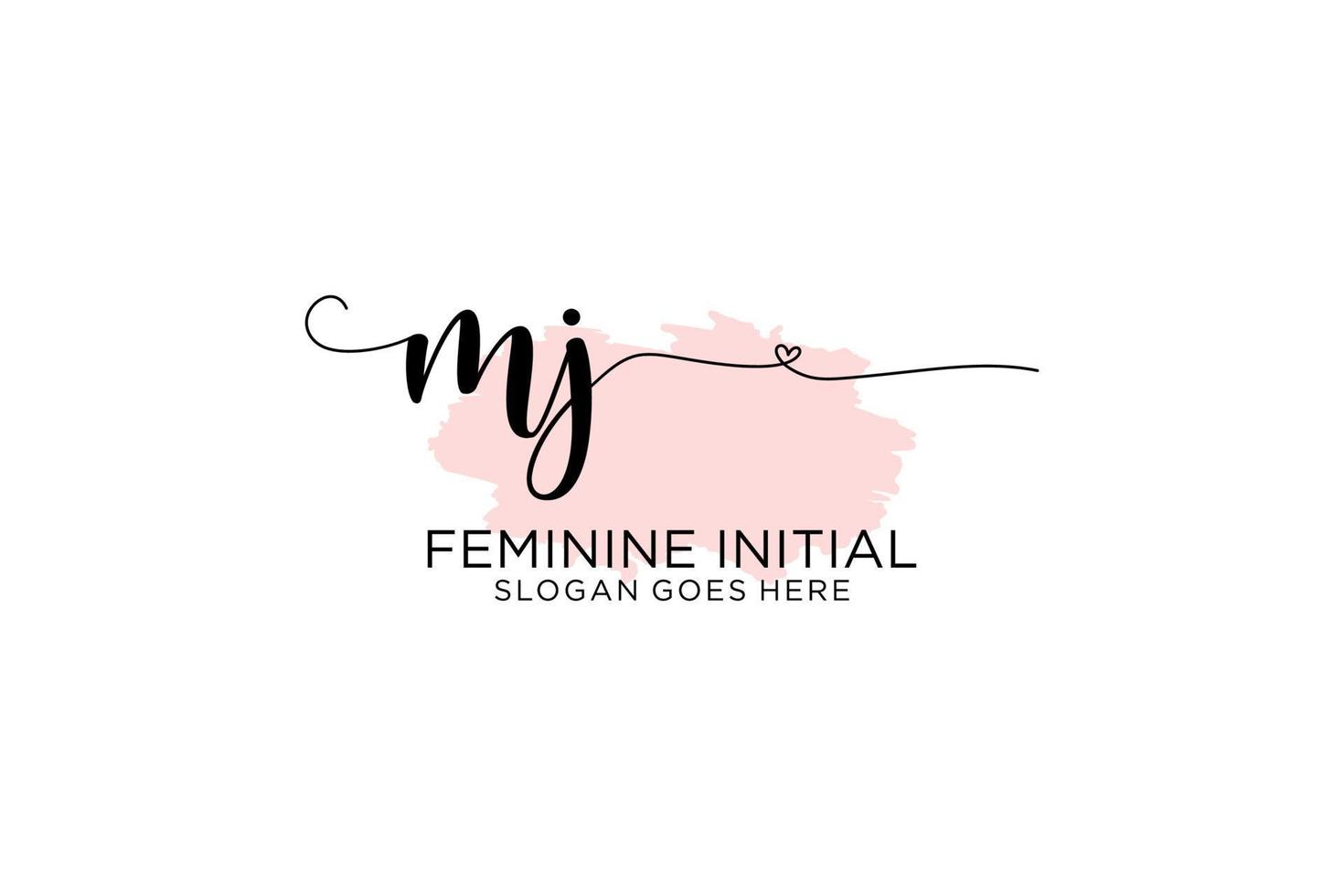 Initial MJ beauty monogram and elegant logo design handwriting logo of initial signature, wedding, fashion, floral and botanical with creative template. vector