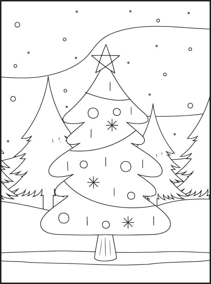 Christmas Coloring Book Pages For Kids vector